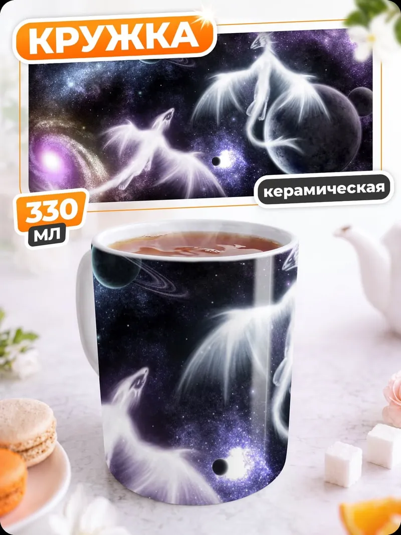 Кружка керамическая Космические драконы