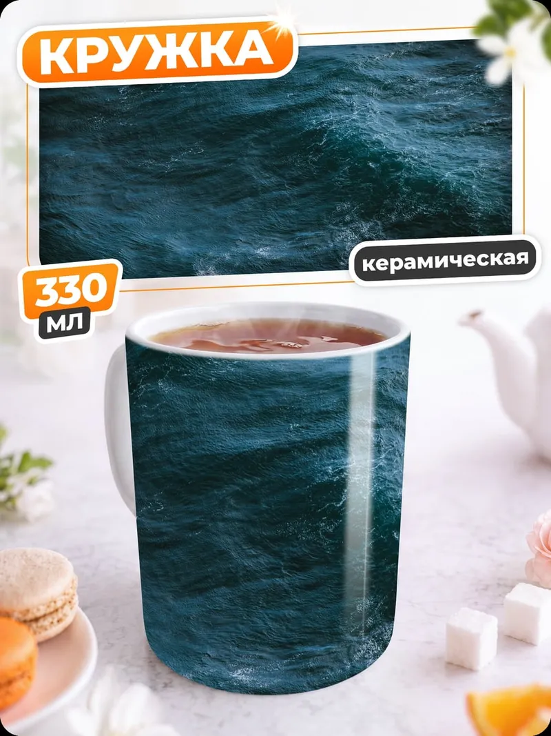Кружка керамическая Морская волна