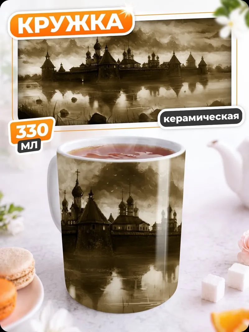 Кружка керамическая Заброшенный город туман