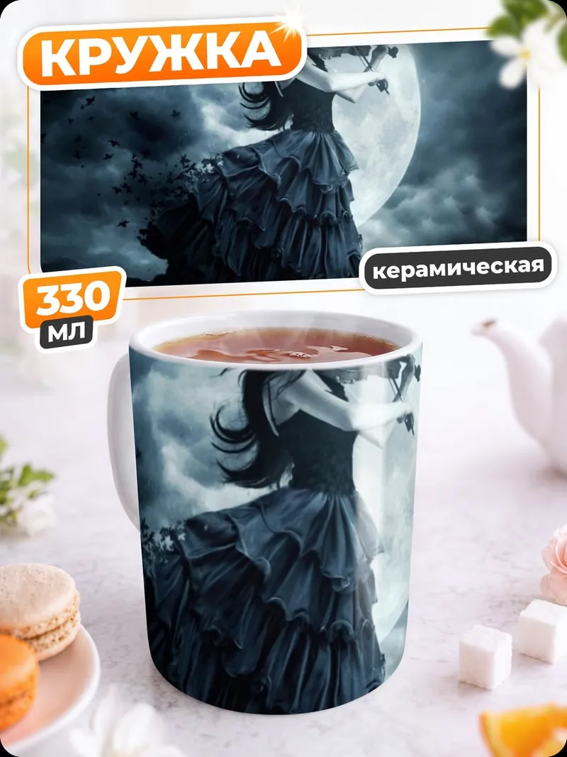Кружка керамическая лунная скрипачка