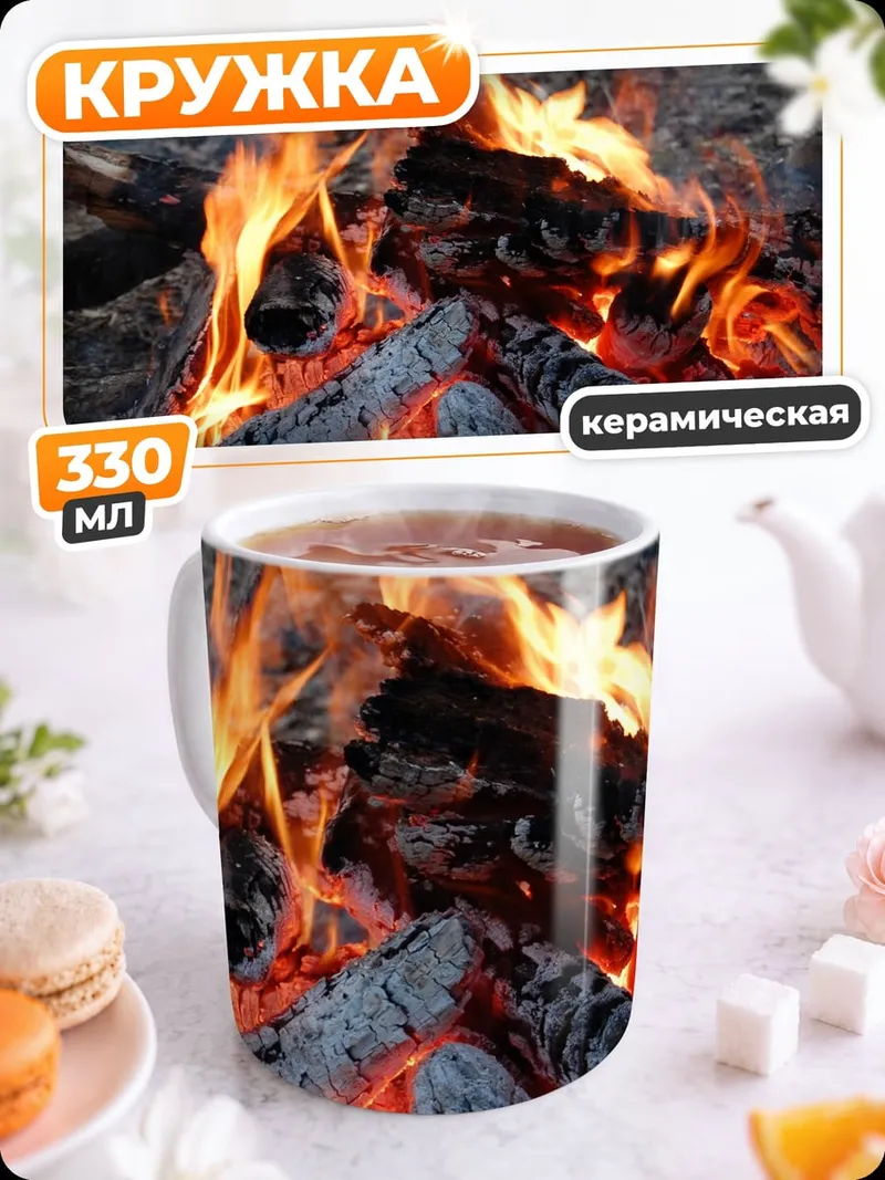 Кружка керамическая Пылающий костер