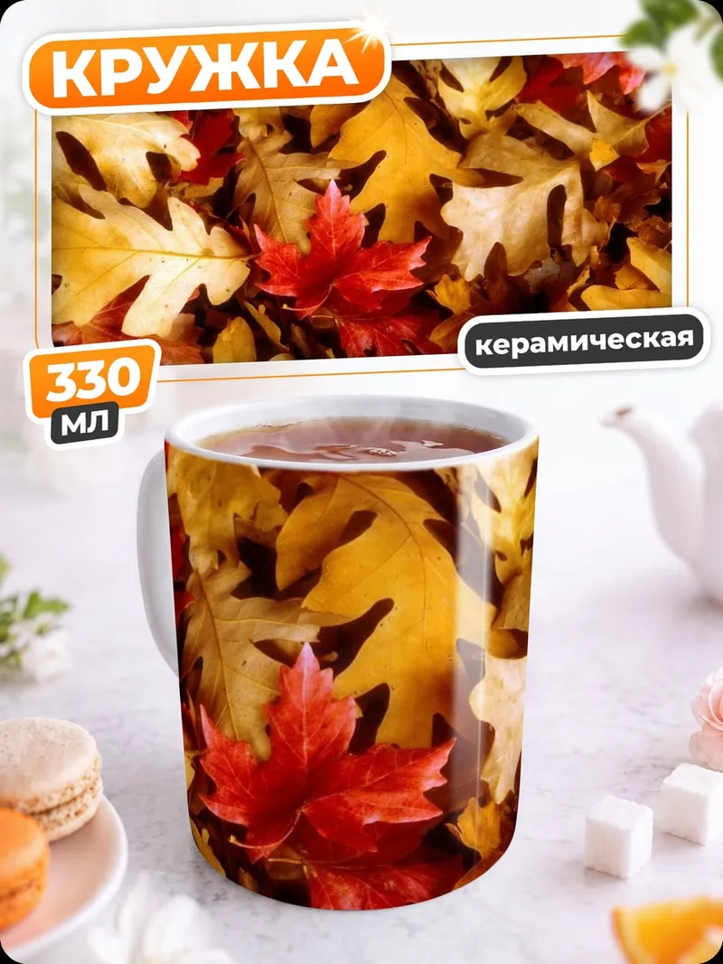 Кружка керамическая Осенние листья