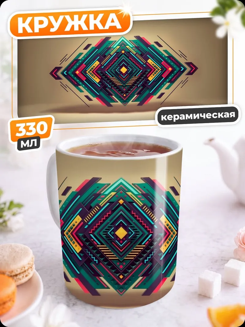 Кружка керамическая Геометрический узор