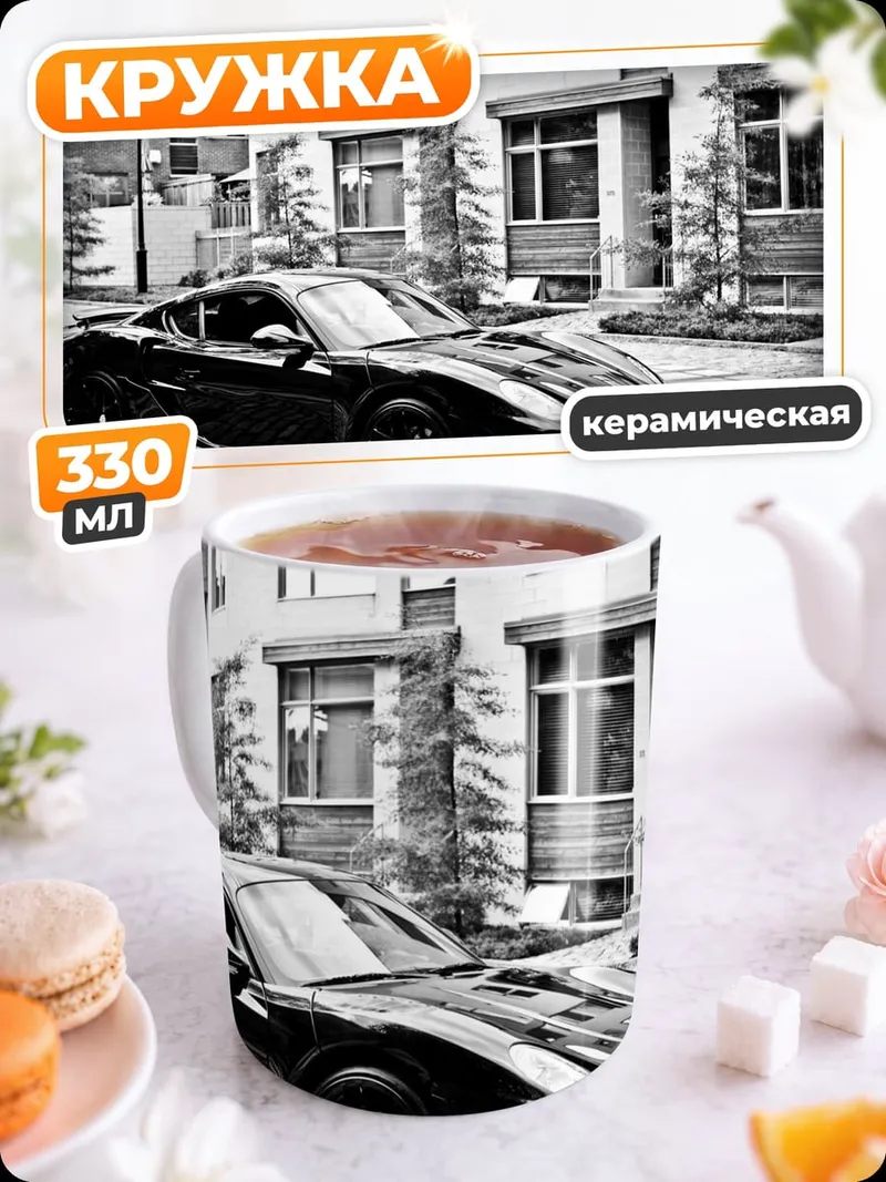 Кружка керамическая Черный спорткар
