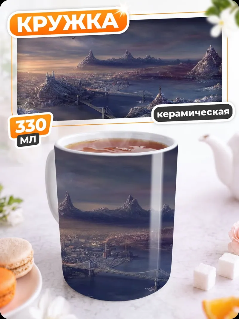 Кружка керамическая Ледяные замки рассвет