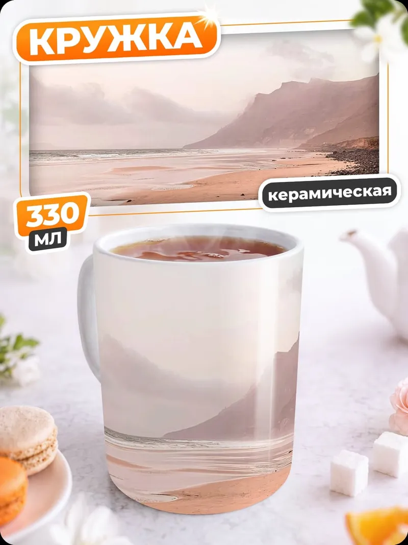 Кружка керамическая Пляж с Галькой