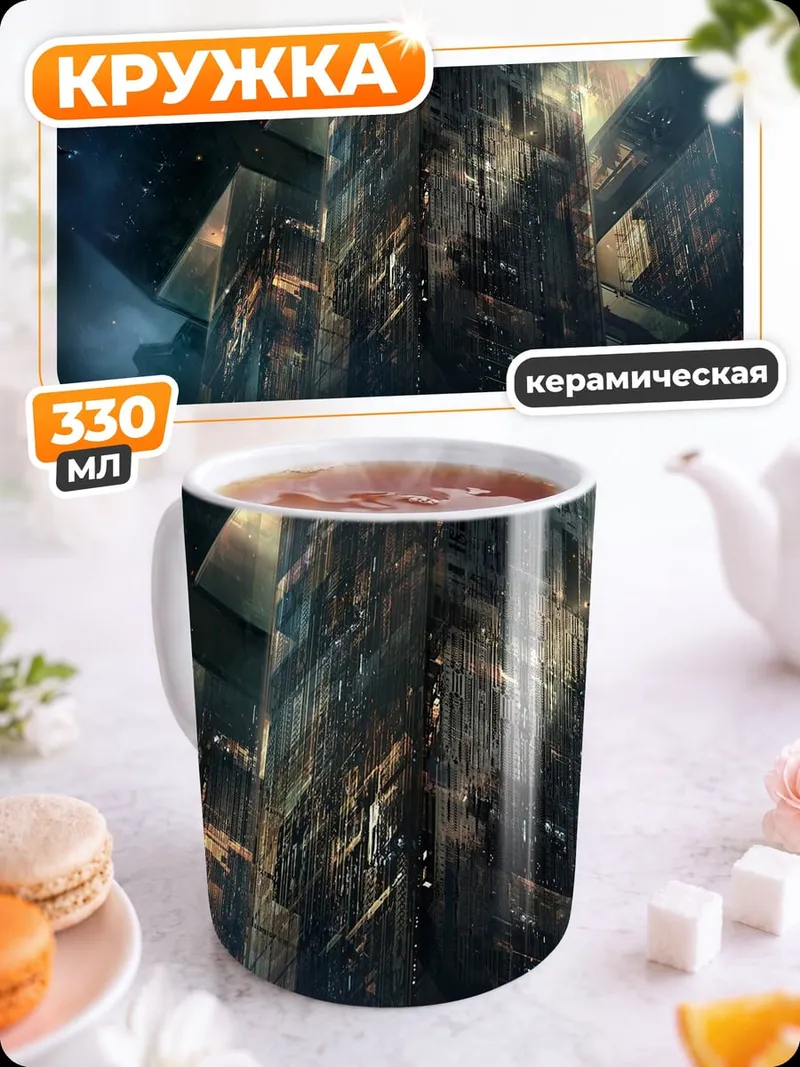 Кружка керамическая Фантастические небоскребы