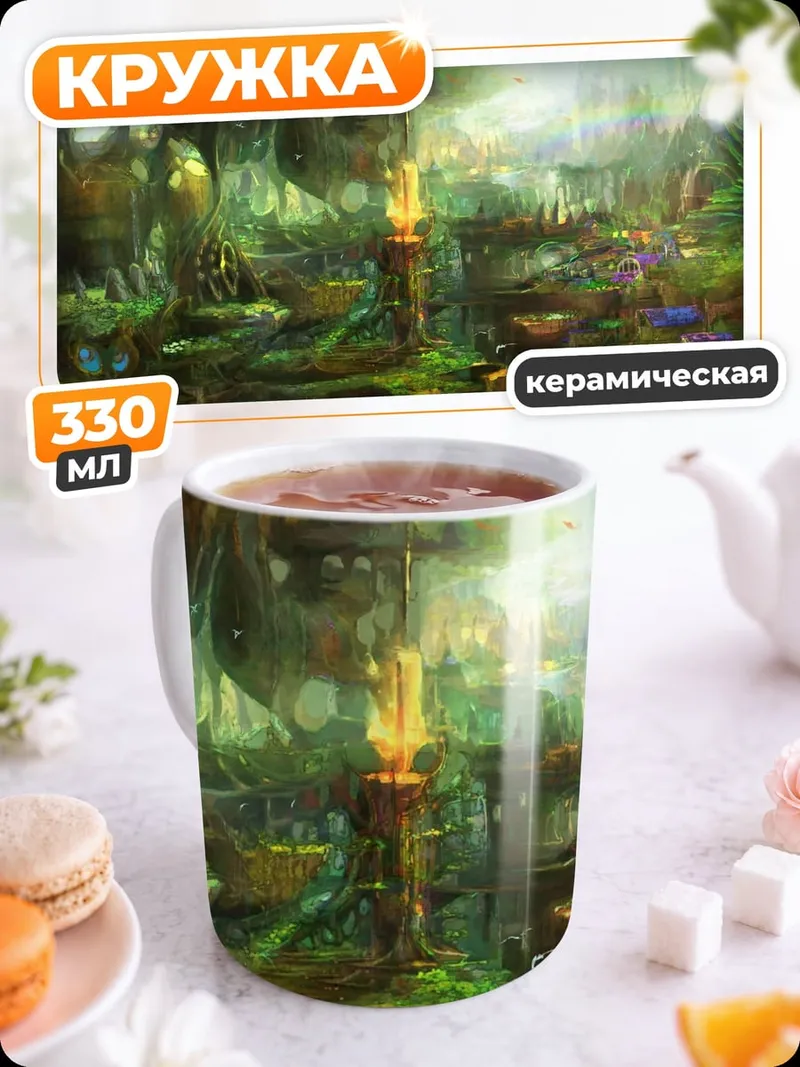 Кружка керамическая Фантастический город