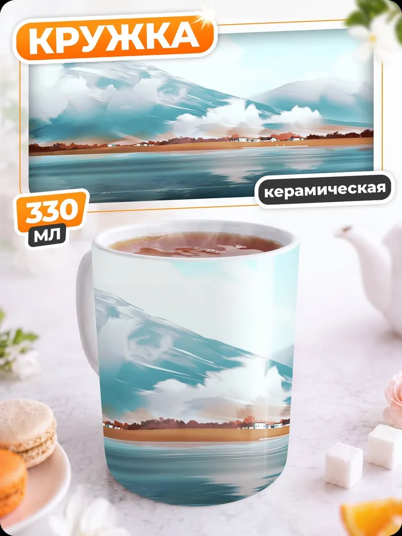 Кружка керамическая Горное озеро