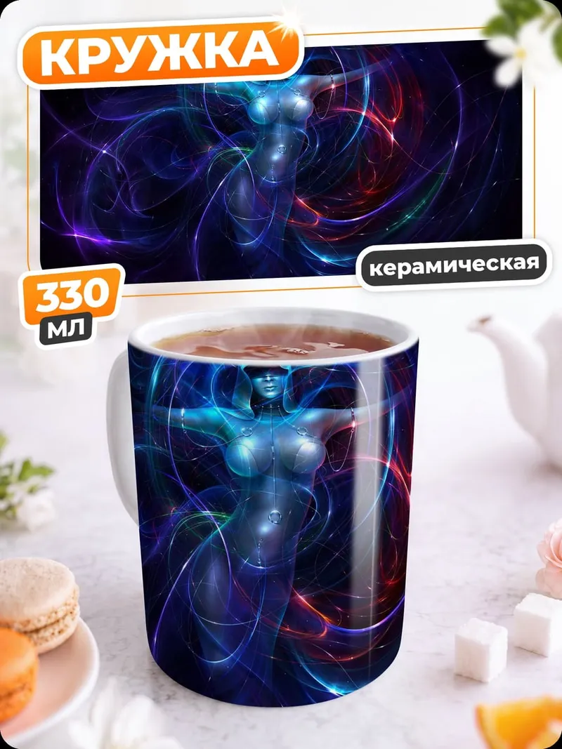 Кружка керамическая Кибернетическая фурия космоса