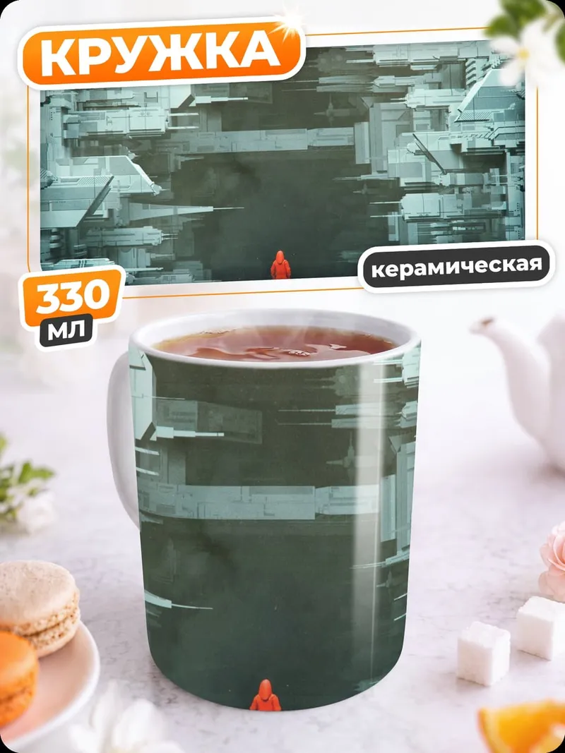 Кружка керамическая Красный человек
