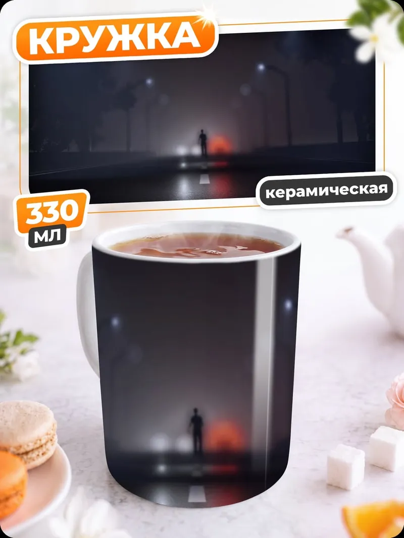 Кружка керамическая Туманная дорога