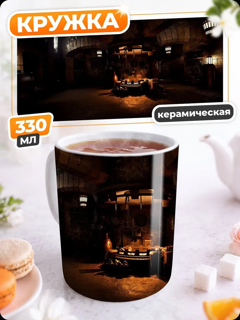 Кружка керамическая темная таверна