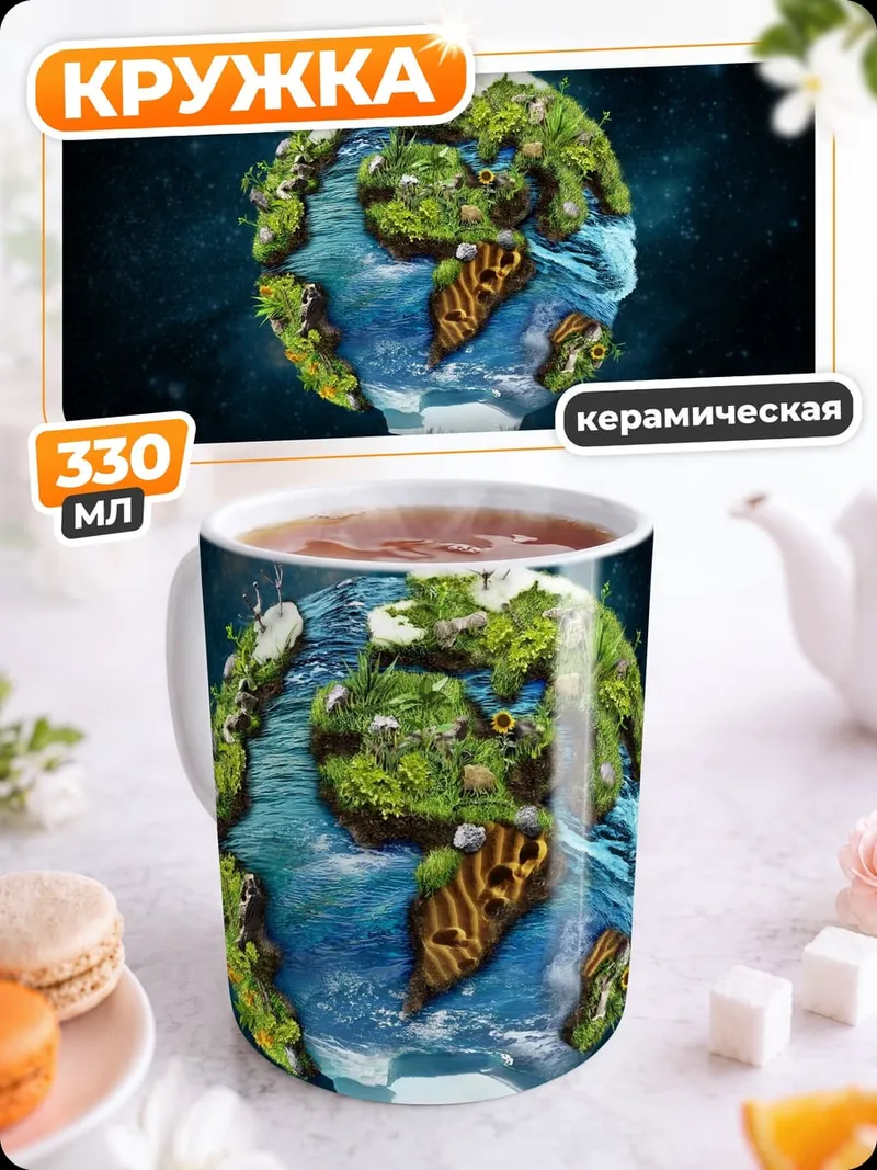 Кружка керамическая Зеленая планета