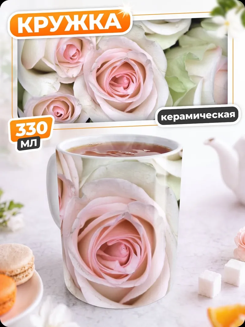 Кружка керамическая Нежные розы
