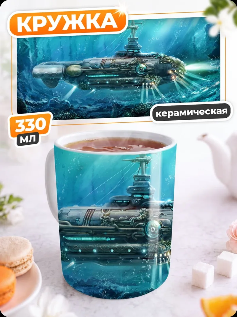 Кружка керамическая Подводная лодка