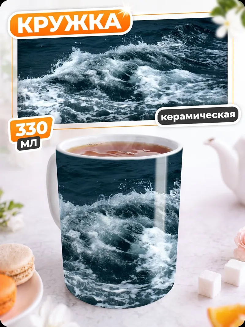 Кружка керамическая Морские волны