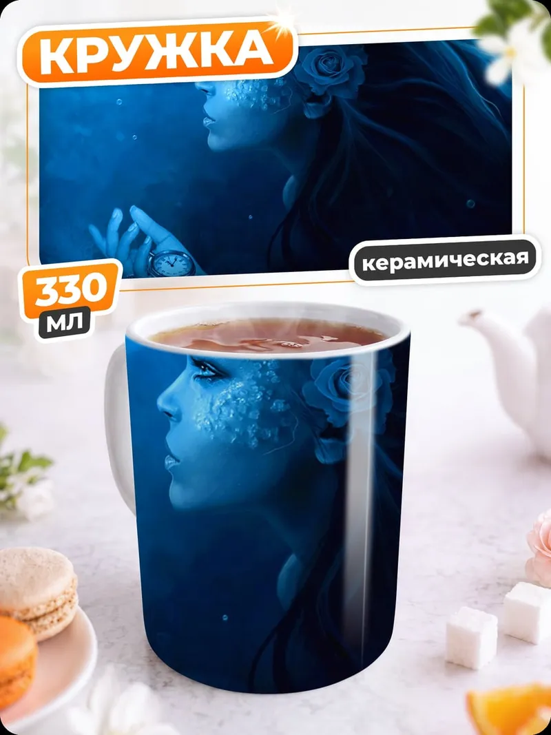 Кружка керамическая Синяя русалка