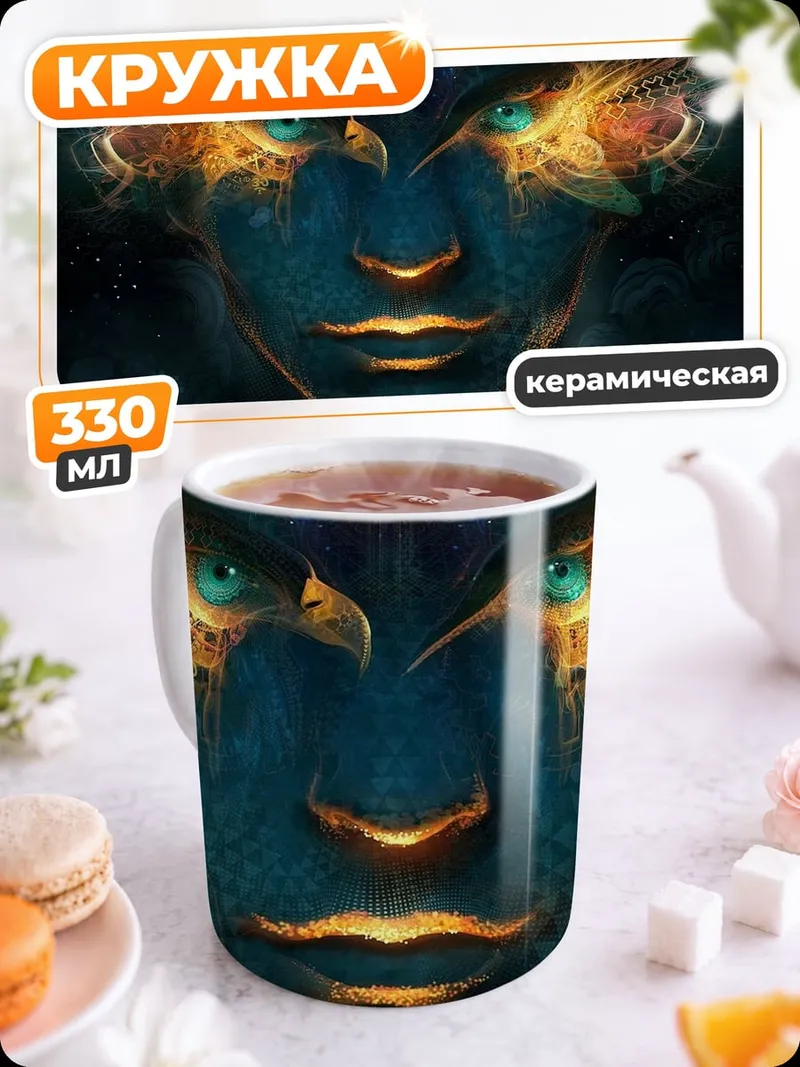 Кружка керамическая Лицо мистического существа