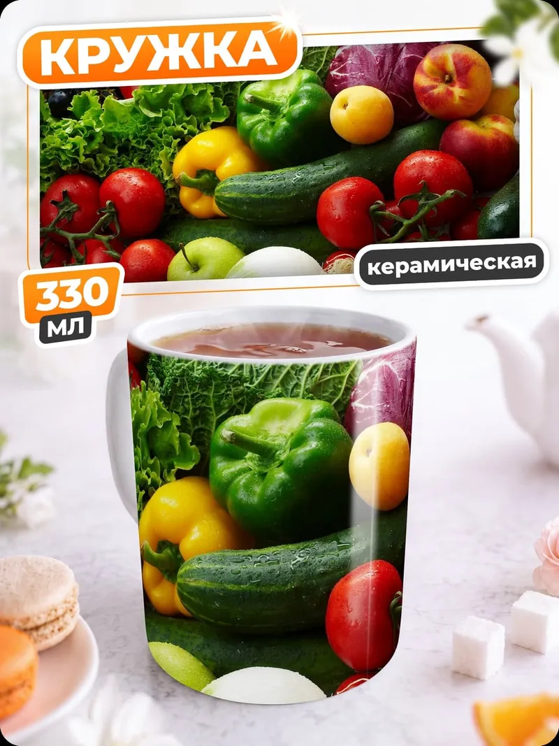 Кружка керамическая Свежие овощи