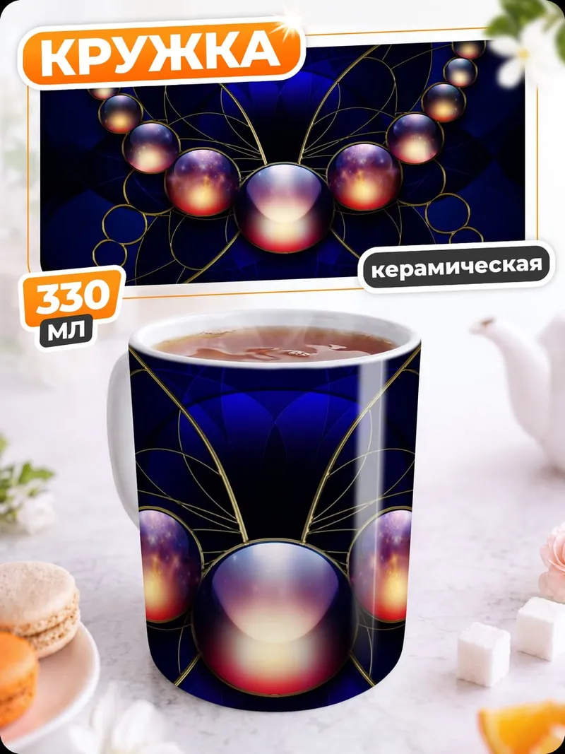Кружка керамическая Синяя бабочка