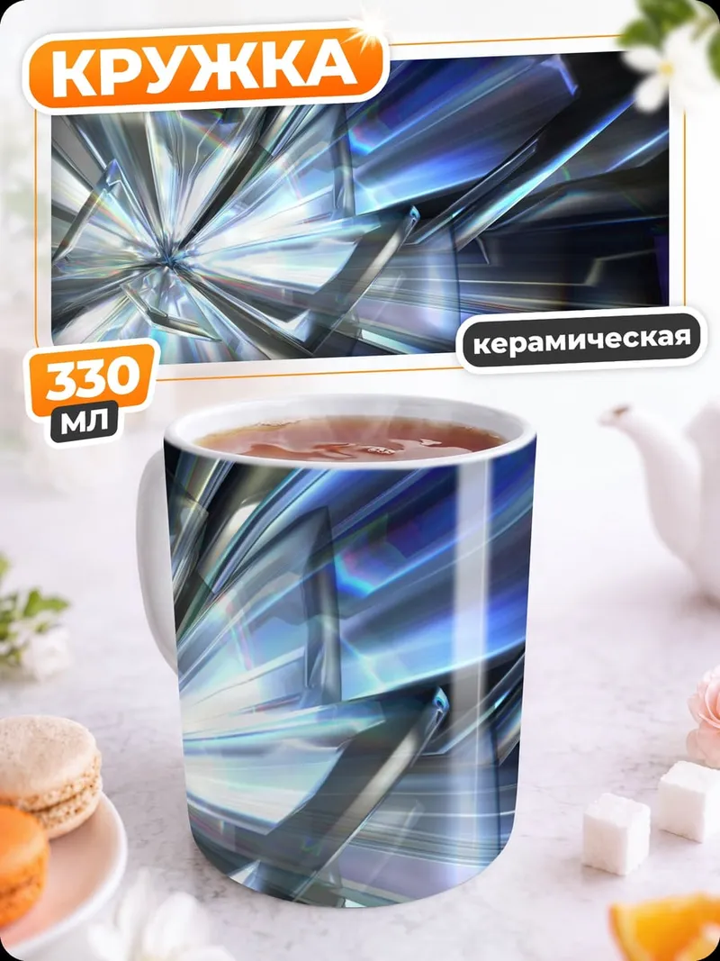 Кружка керамическая абстрактная геометрия