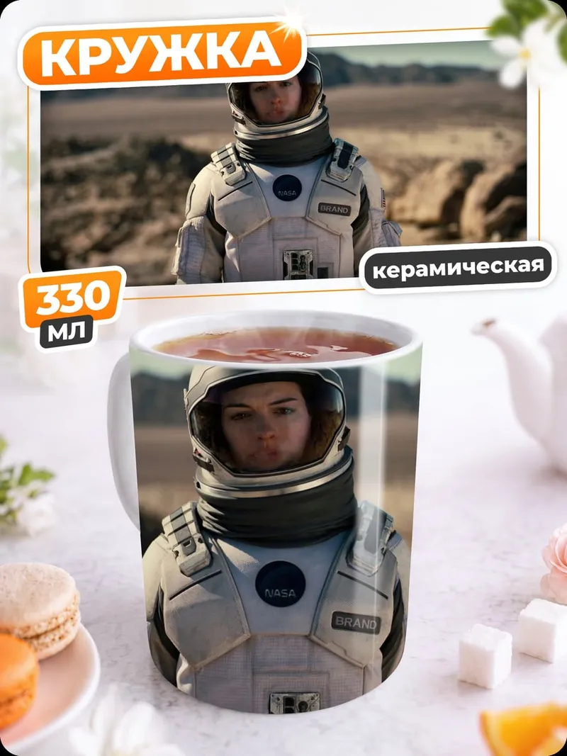 Кружка керамическая астронавт на Марсе