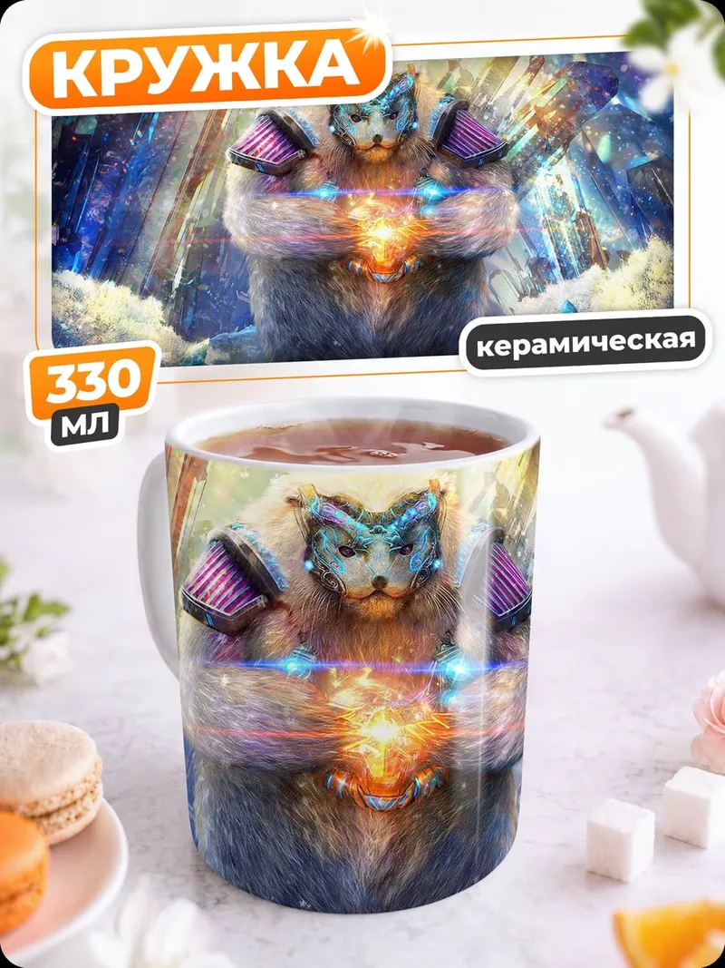 Кружка керамическая Космический медведь