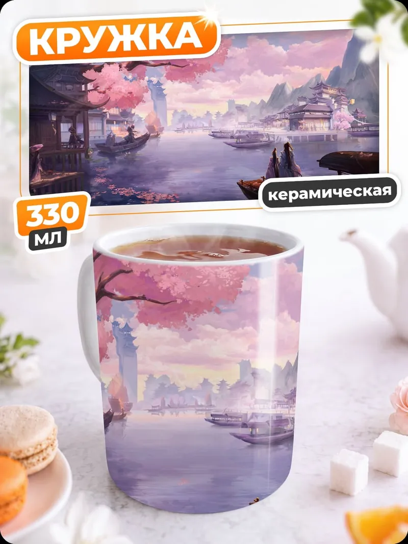 Кружка керамическая Цветущая сакура