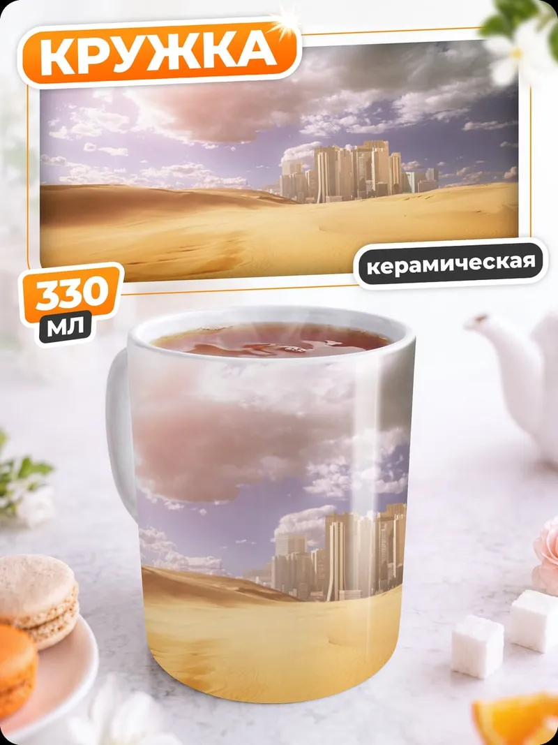 Кружка керамическая Город в пустыне