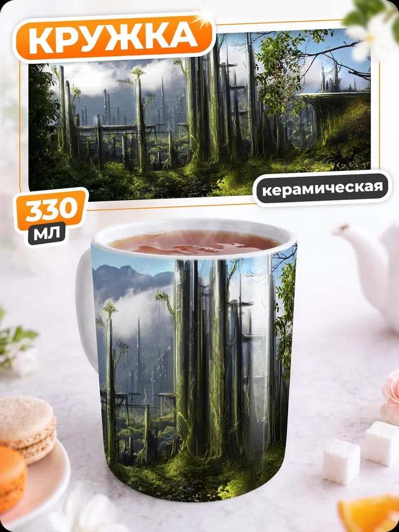 Кружка керамическая Фантастический лес