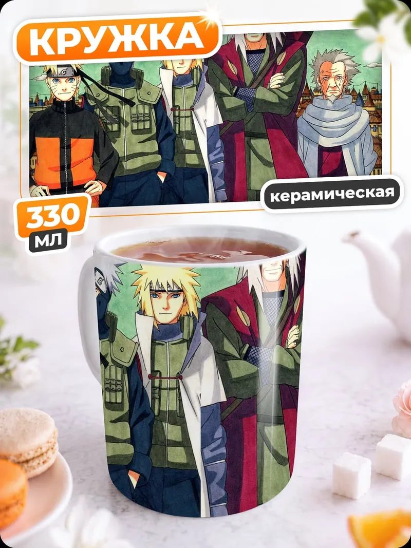 Кружка керамическая Персонажи Наруто команда