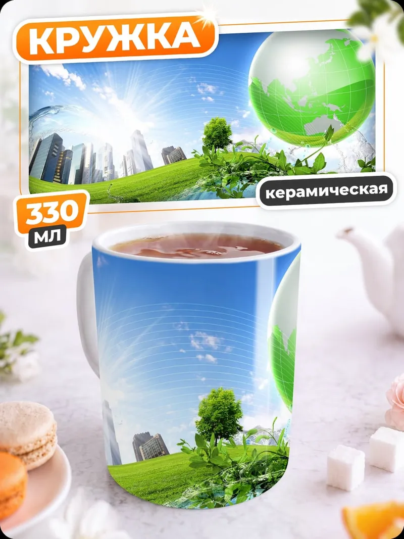 Кружка керамическая Зеленая планета Земля