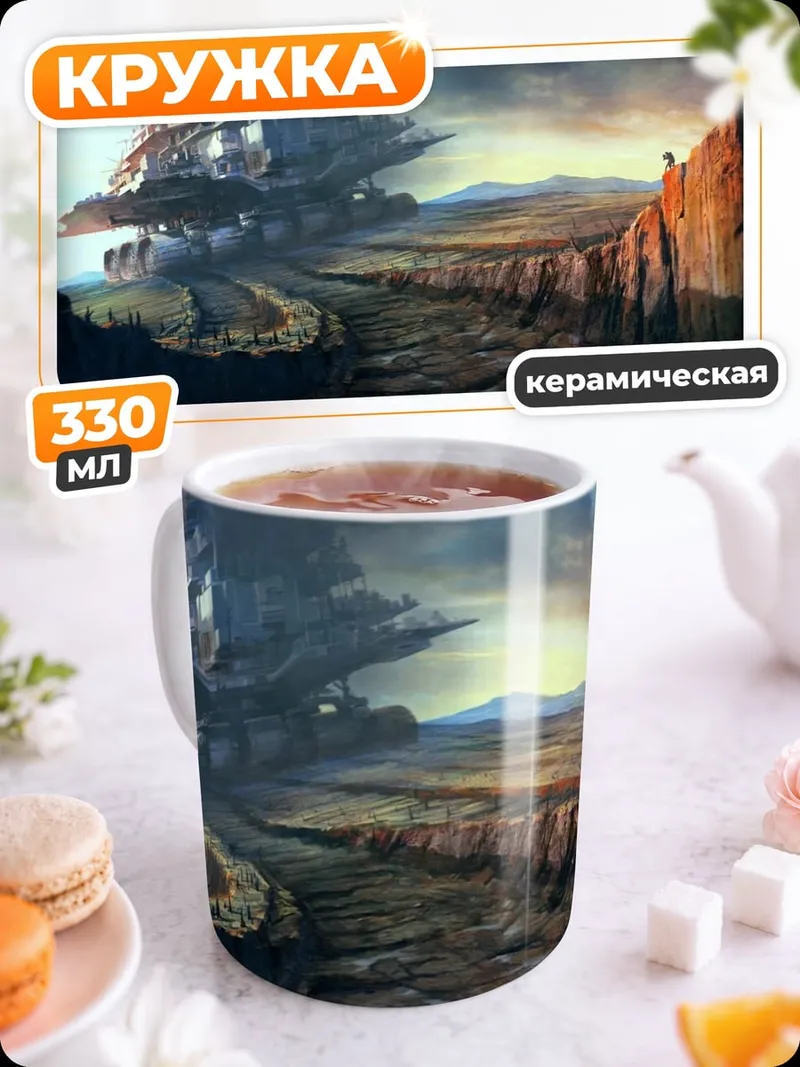 Кружка керамическая Летающий город