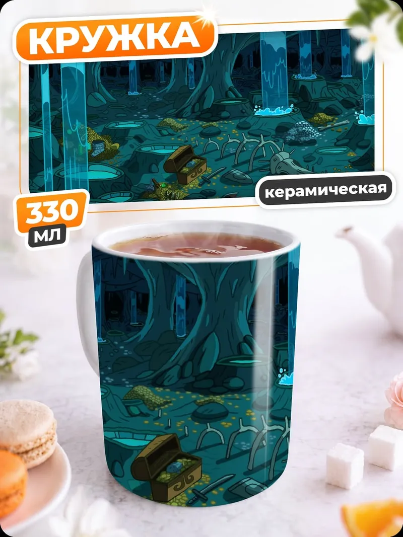 Кружка керамическая Синий фэнтези лес