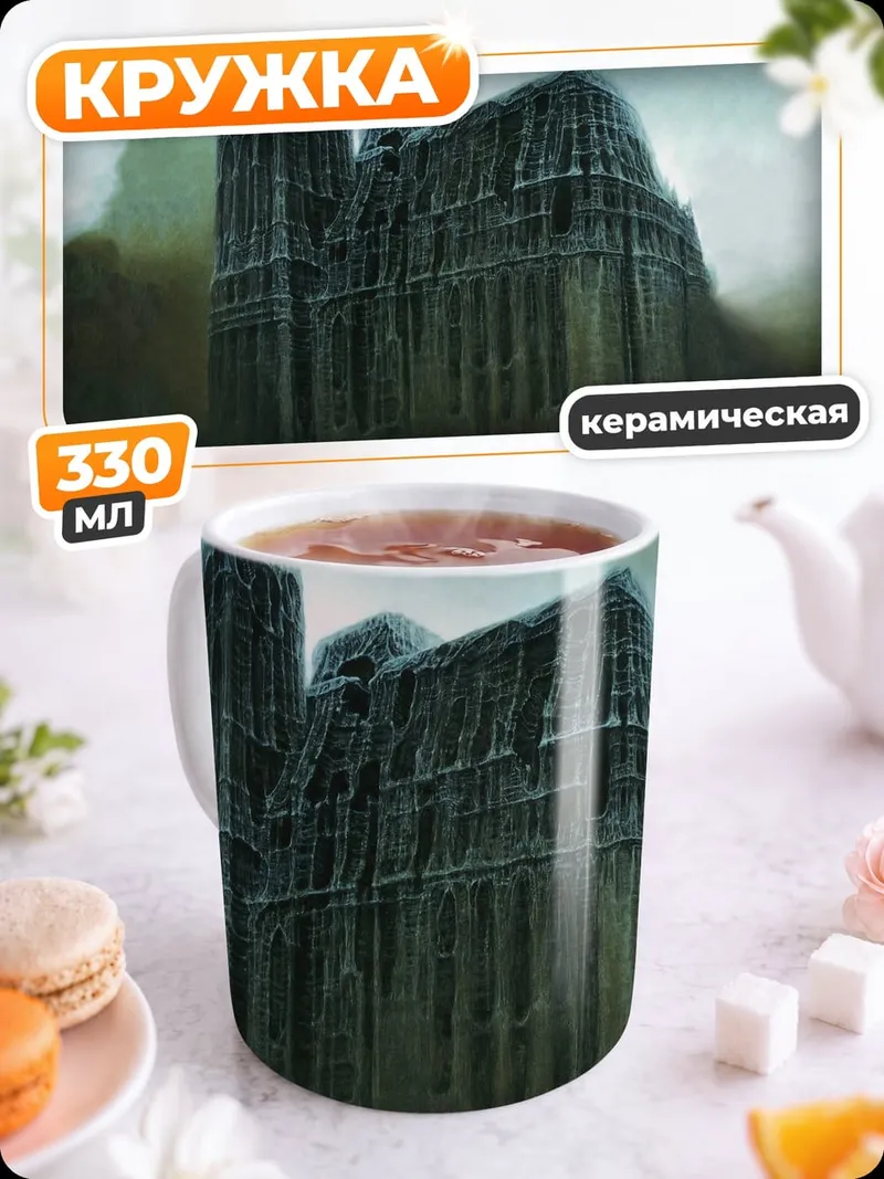 Кружка керамическая Мрачный готический замок