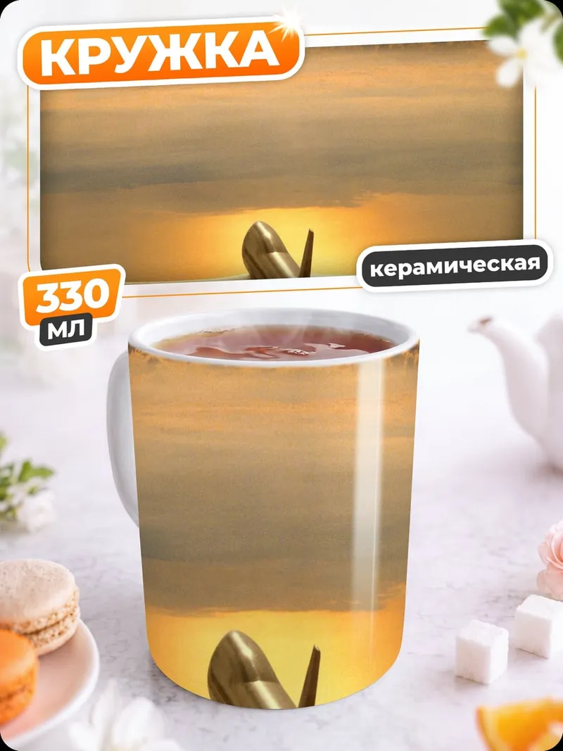 Кружка керамическая самолет в небе