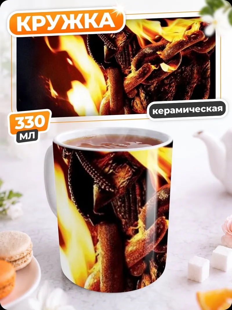 Кружка керамическая Огненный тотем