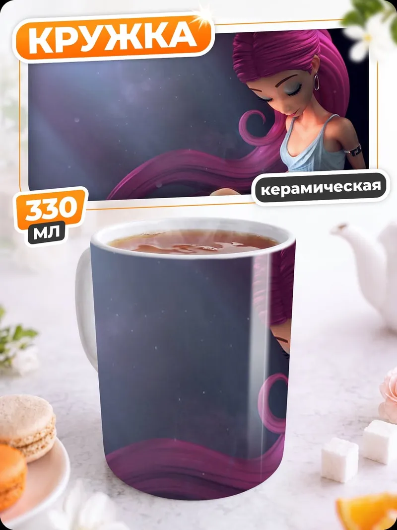 Кружка керамическая Синяя фея космос