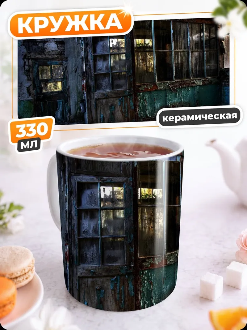 Кружка керамическая Заброшенный дом