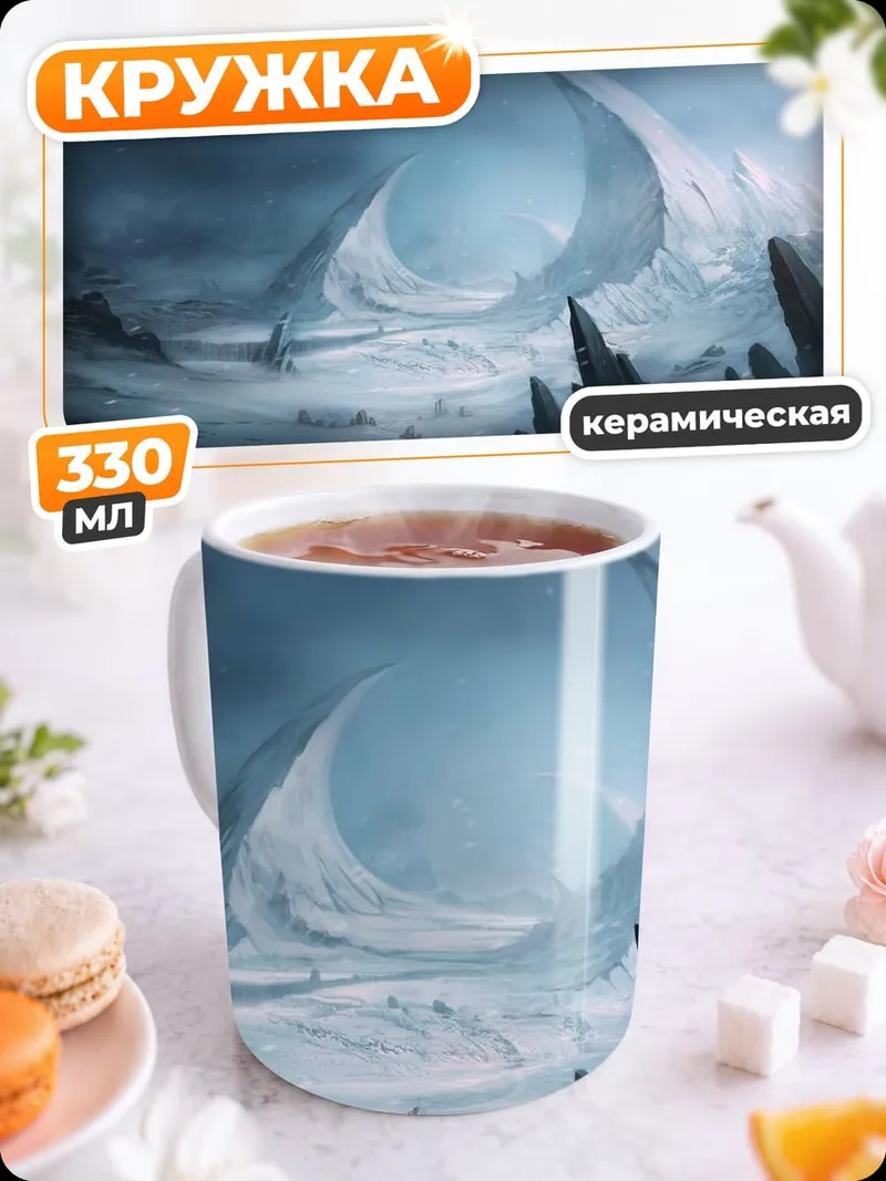 Кружка керамическая ледяная пещера