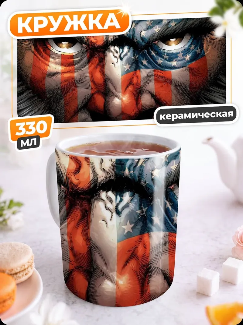 Кружка керамическая Американский волк