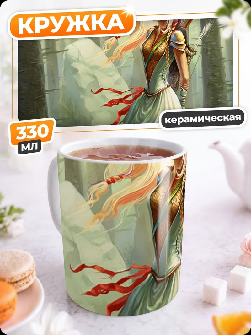 Кружка керамическая Эльфийская лучница
