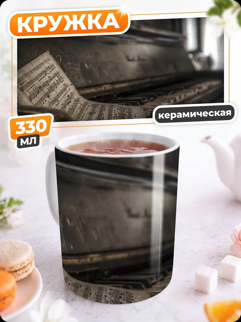Кружка керамическая Старое пианино