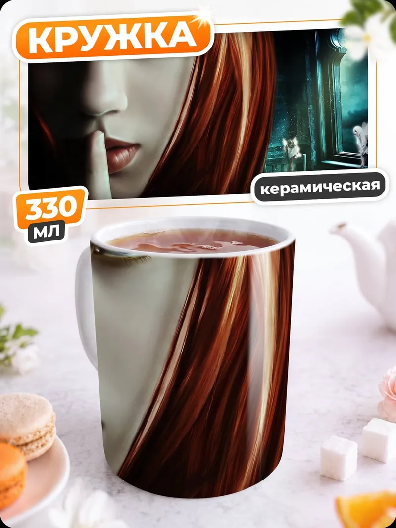 Кружка керамическая Таинственная девушка