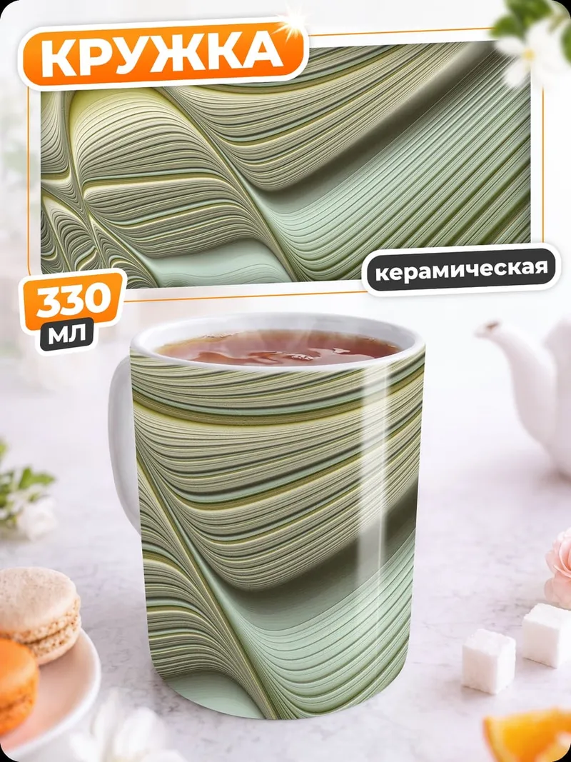 Кружка керамическая Абстрактные волны цвета