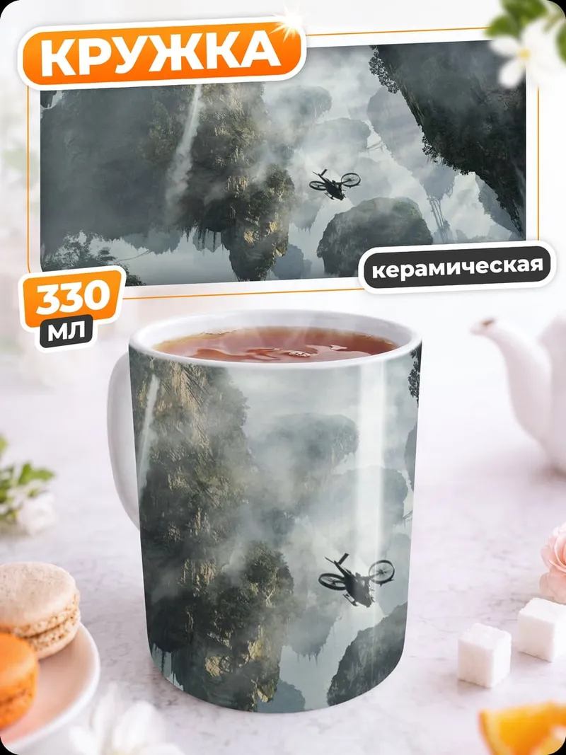 Кружка керамическая Парящие острова