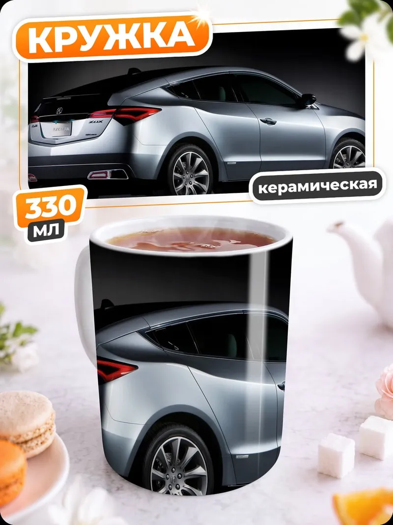 Кружка керамическая серебристый кроссовер