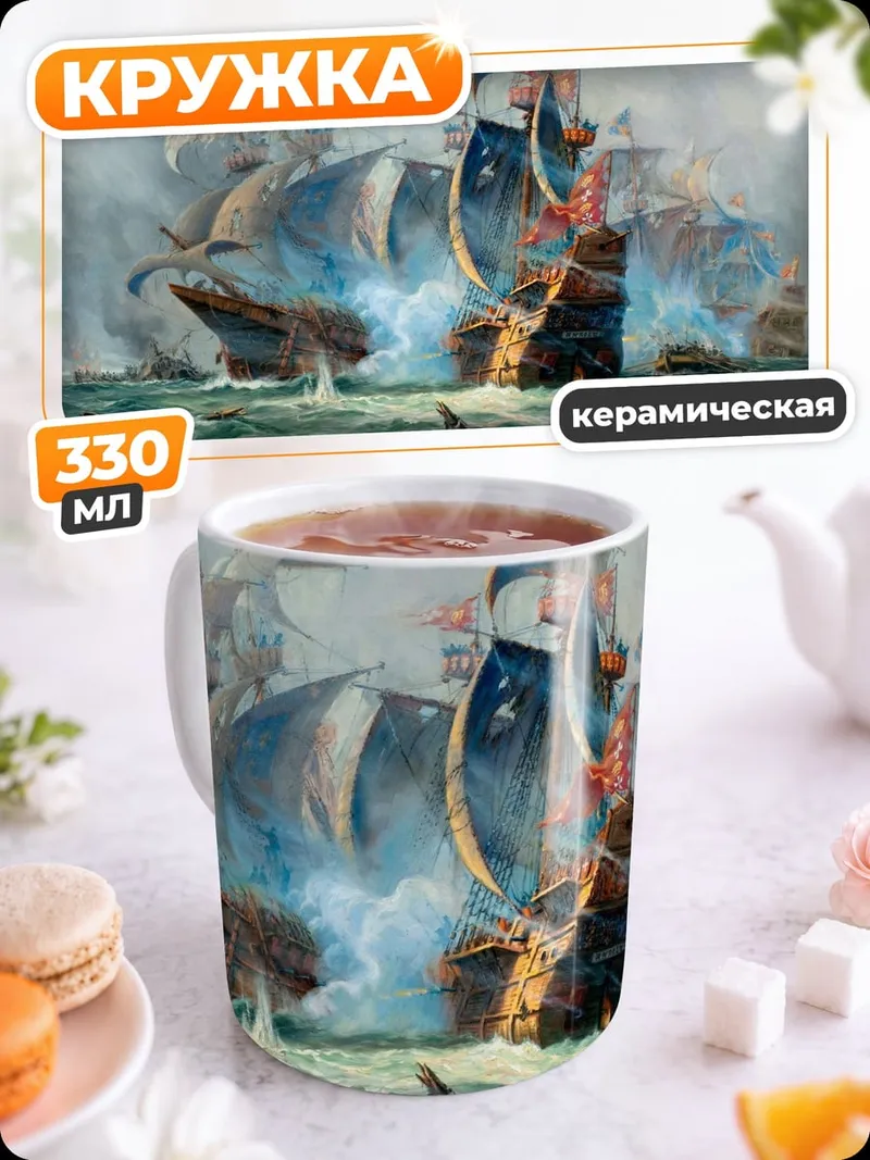 Кружка керамическая Морское сражение