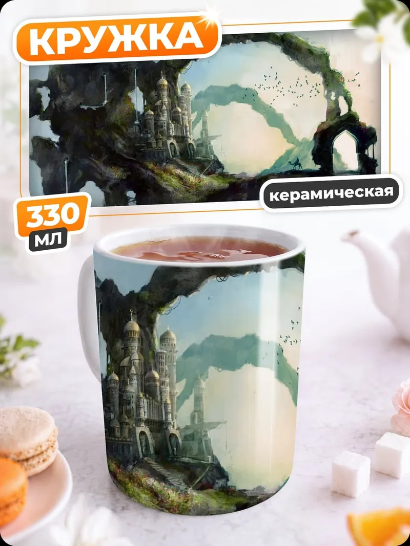 Кружка керамическая летающий остров